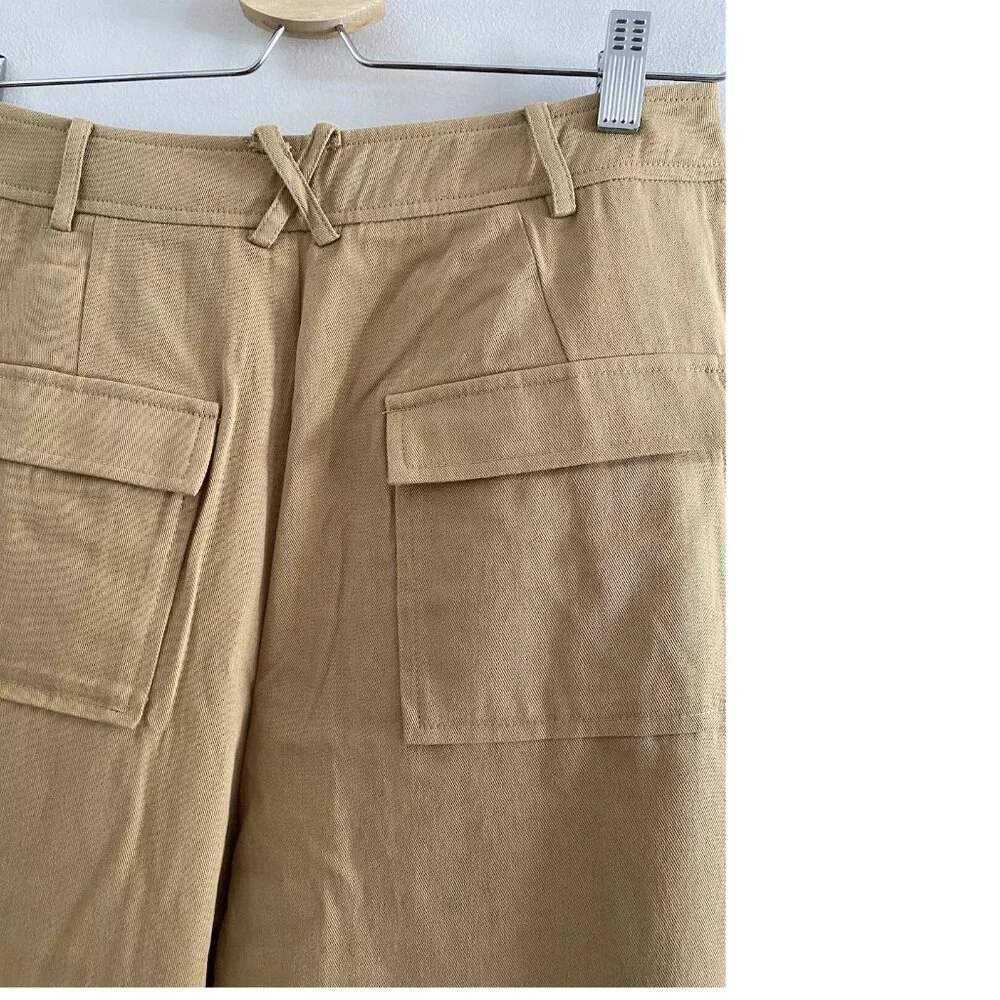 By Anthropologie Avec Les Filles Pleated Cargo Trousers size 8 khaki new - Picture 5 of 7